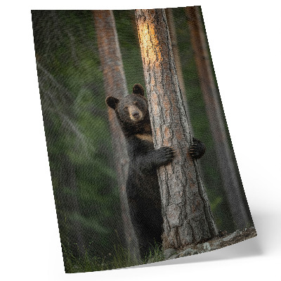 Poster rezistent pentru perete Compoziție realistă cu ursul în pădure