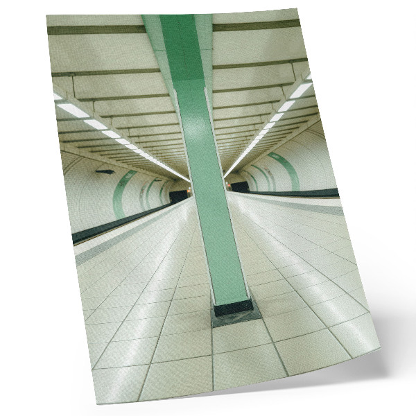 Poster în culori saturate Structură verde a tunelului spațial simetric