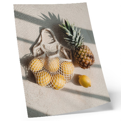 Poster în culori saturate Produse naturale pe un fundal deschis