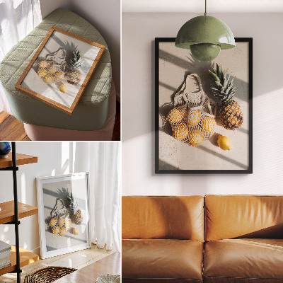 Poster în culori saturate Produse naturale pe un fundal deschis