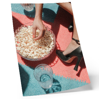 Grafică modernă pe pânză Covor colorat popcorn sticlă figură elegantă