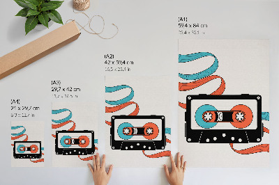 Grafică modernă pe pânză Casetă retro pop art cu marcaje colorate