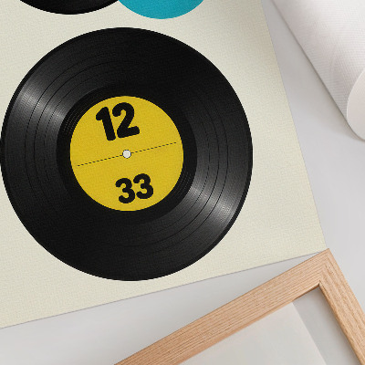Poster rezistent pentru perete Discuri de vinil moderne, galben turcoaz
