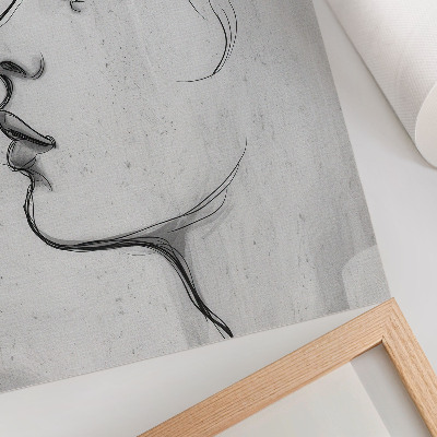 Poster rezistent pentru perete Schiță modernă de contur facial minimalist