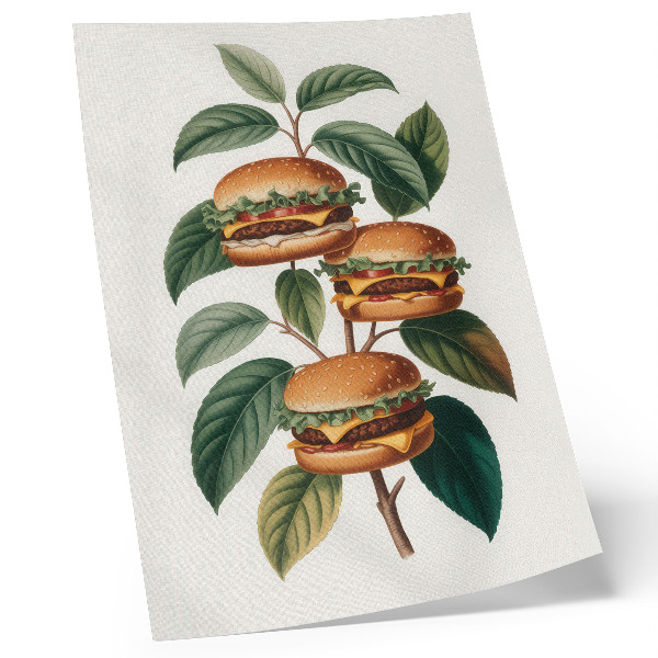 Poster rezistent pentru perete Hamburgeri care cresc pe ramurile unui copac verde