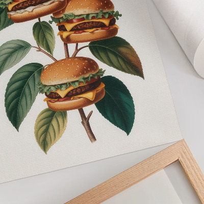 Poster rezistent pentru perete Hamburgeri care cresc pe ramurile unui copac verde