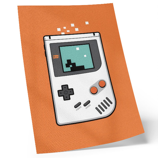 Grafică modernă pe pânză Fundal portocaliu pentru ecranul pixelilor consolei retro