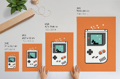 Grafică modernă pe pânză Fundal portocaliu pentru ecranul pixelilor consolei retro