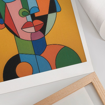 Grafică modernă pe pânză Portret geometric, culori vibrante, stil modern