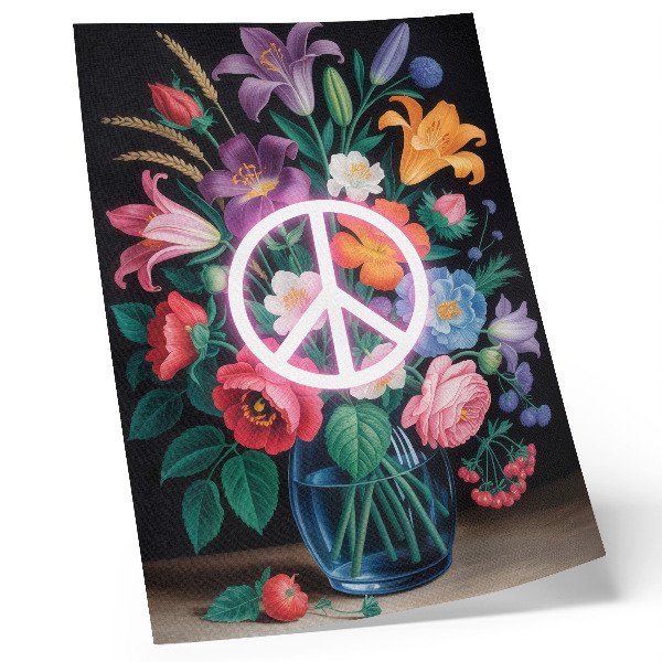 Poster rezistent pentru perete Un buchet de flori colorat, simbol al păcii