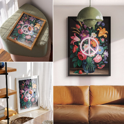 Poster rezistent pentru perete Un buchet de flori colorat, simbol al păcii