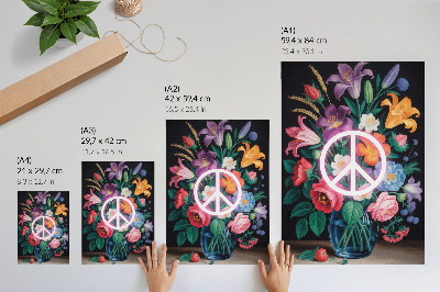 Poster rezistent pentru perete Un buchet de flori colorat, simbol al păcii