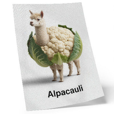 Grafică modernă pe pânză O combinație neobișnuită de alpaca și conopidă