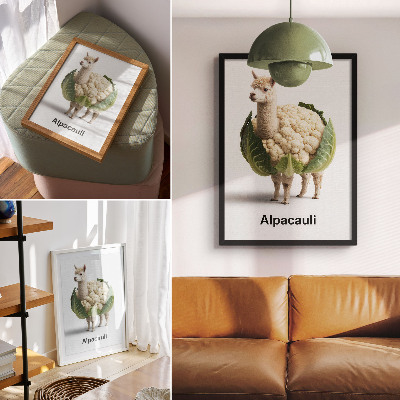 Grafică modernă pe pânză O combinație neobișnuită de alpaca și conopidă