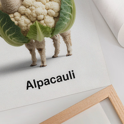 Grafică modernă pe pânză O combinație neobișnuită de alpaca și conopidă