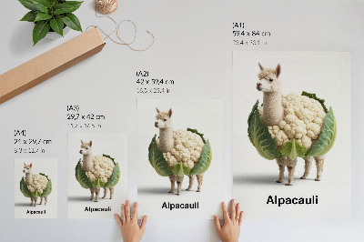 Grafică modernă pe pânză O combinație neobișnuită de alpaca și conopidă