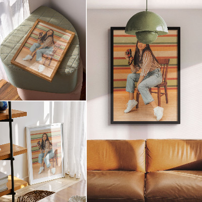 Poster rezistent pentru perete Inspirație retro, vibrații pozitive, dungi orizontale