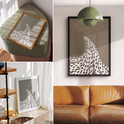 Poster în culori saturate Model minimalist de fundal bej cu puncte negre