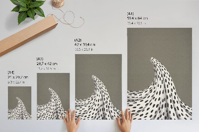 Poster în culori saturate Model minimalist de fundal bej cu puncte negre