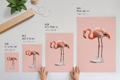 Grafică modernă pe pânză Pantofi sport roz Flamingo pe fundal roz