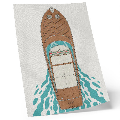 Grafică modernă pe pânză Eleganța unui iaht, linii, simetrie, minimalism