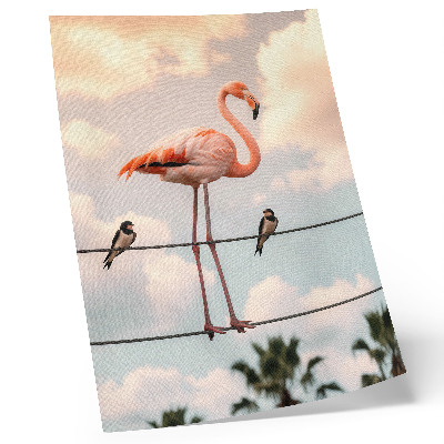 Poster rezistent pentru perete Norii de cer Flamingo înghițiți în mod natural