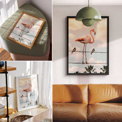 Poster rezistent pentru perete Norii de cer Flamingo înghițiți în mod natural