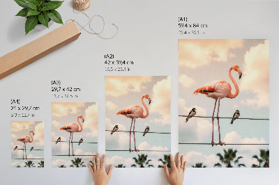 Poster rezistent pentru perete Norii de cer Flamingo înghițiți în mod natural