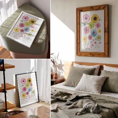 Poster rezistent pentru perete Flori colorate, stil modern, bucurie