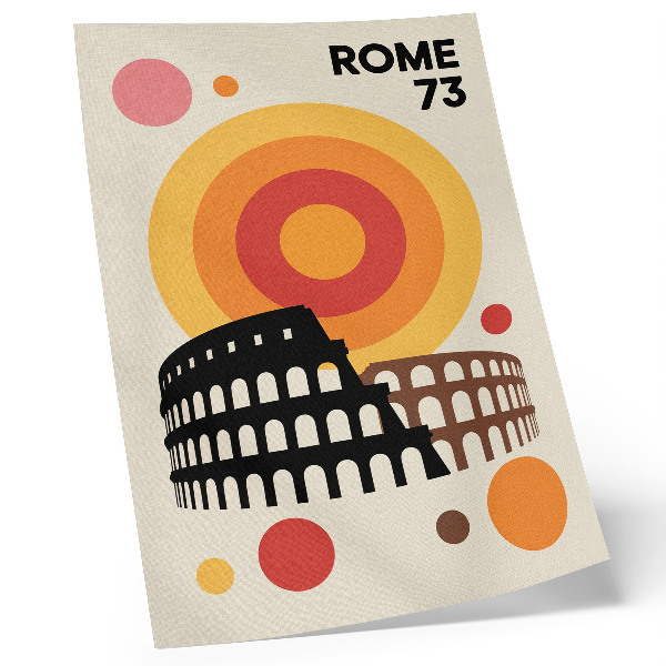Poster în culori saturate Cercuri retro artistice Colosseum
