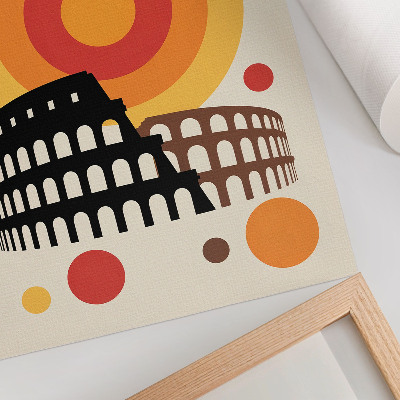 Poster în culori saturate Cercuri retro artistice Colosseum