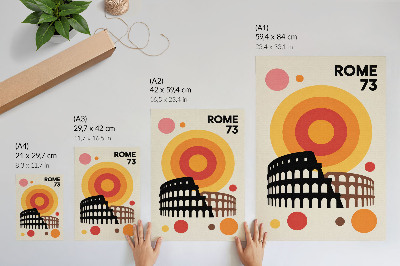 Poster în culori saturate Cercuri retro artistice Colosseum