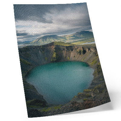 Poster rezistent pentru perete Munți turcoaz lac nori frumoși