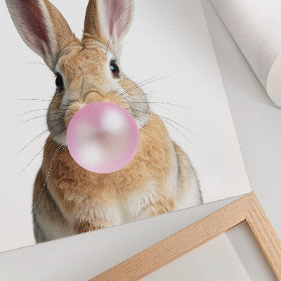 Poster în culori saturate Iepuri animale gumă de mestecat roz