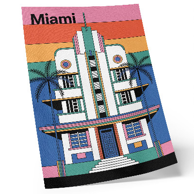Poster rezistent pentru perete Art deco culori tropicale palmieri energie Miami