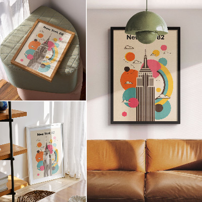 Poster în culori saturate Un oraș dinamic, plin de culori vibrante