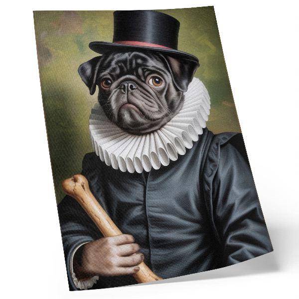 Poster rezistent pentru perete Imagine cu un câine într-un costum renascentist