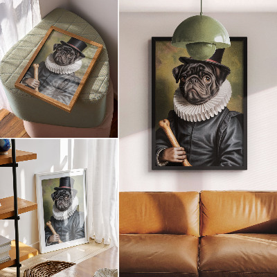 Poster rezistent pentru perete Imagine cu un câine într-un costum renascentist