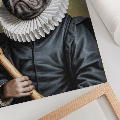 Poster rezistent pentru perete Imagine cu un câine într-un costum renascentist