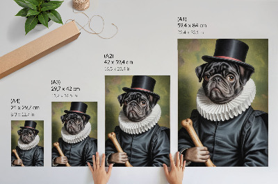 Poster rezistent pentru perete Imagine cu un câine într-un costum renascentist