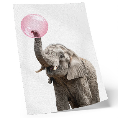 Poster în culori saturate Elefant cu o bulă de aer, modernitate, umor, blândețe