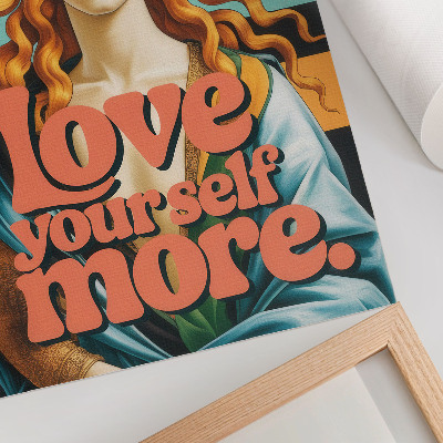 Poster rezistent pentru perete Femeie cu frunze de litere contrastante