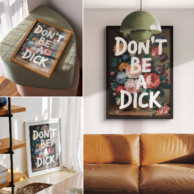 Poster rezistent pentru perete Flori colorate cu litere albe contrastează eficient