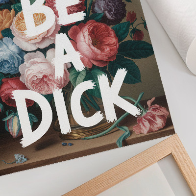 Poster rezistent pentru perete Flori colorate cu litere albe contrastează eficient