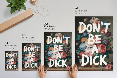 Poster rezistent pentru perete Flori colorate cu litere albe contrastează eficient