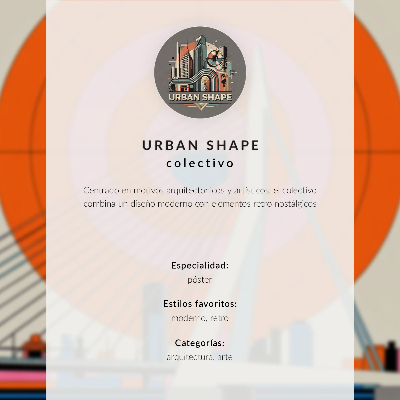 Poster în culori saturate Pod și oraș în modele geometrice