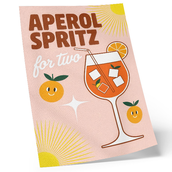Poster în culori saturate Litere de fructe zâmbitoare galben-portocaliu