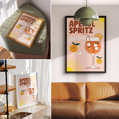 Poster în culori saturate Litere de fructe zâmbitoare galben-portocaliu