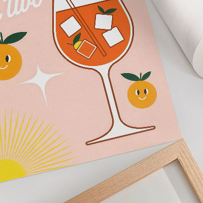 Poster în culori saturate Litere de fructe zâmbitoare galben-portocaliu
