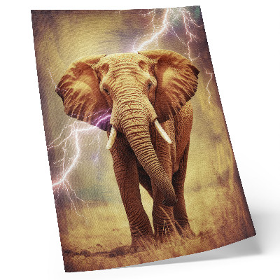 Grafică modernă pe pânză Elefant cu peisaje dinamice cu fulgere